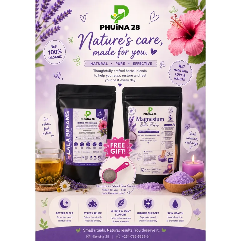 PHUiNA 28 Lala Dreams Tea and Magnesium Bath Flakes