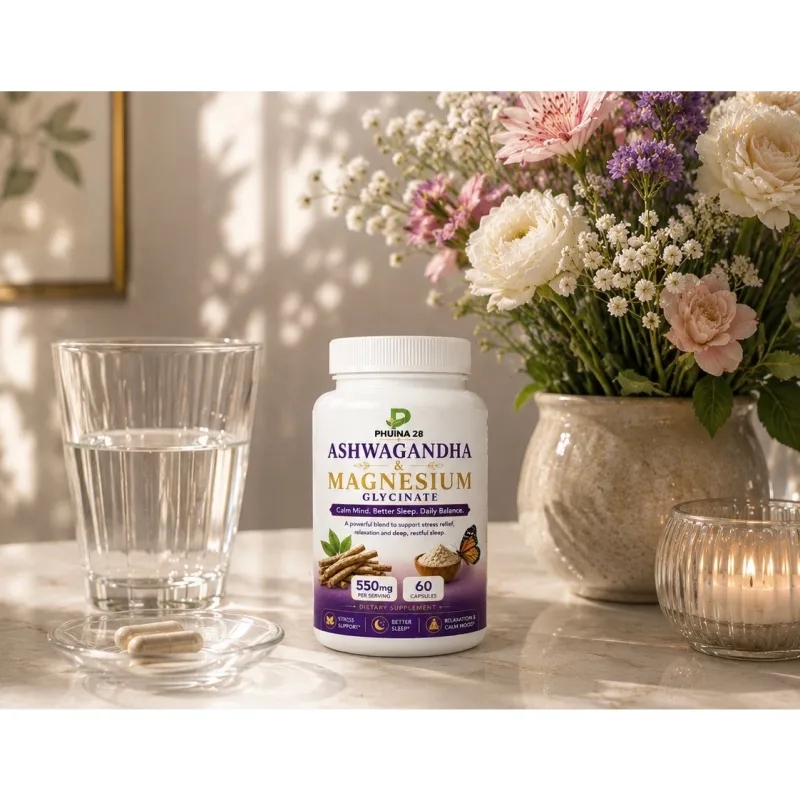 PHUiNA 28 Ashwagandha & Magnesium Glycinate