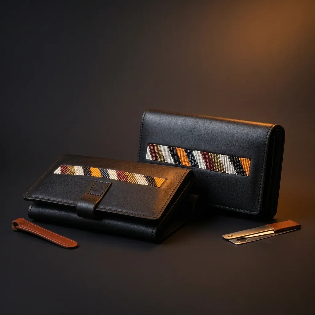 Women's Trifold Beaded Wallet