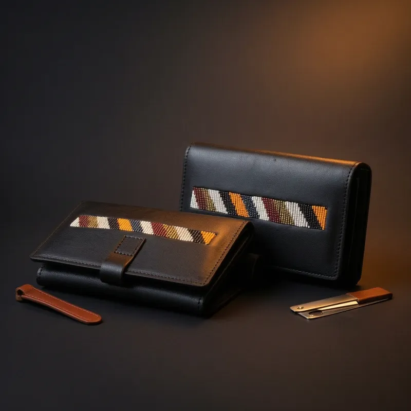 Women's Trifold Beaded Wallet